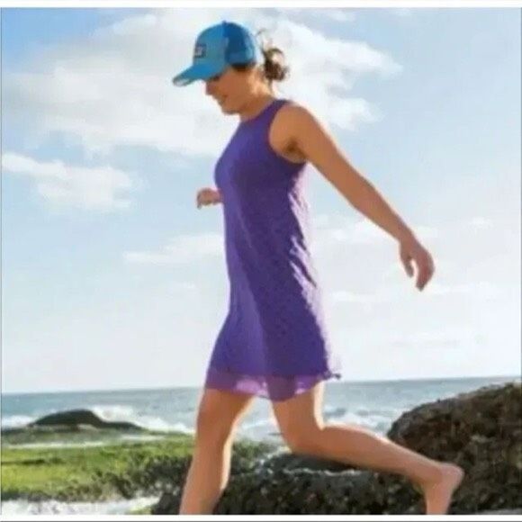 ✨Title Nine Nimblene Illusion Eyelet Purple Blue Tank Sz Medium Dress✨ - Picture 1 of 11